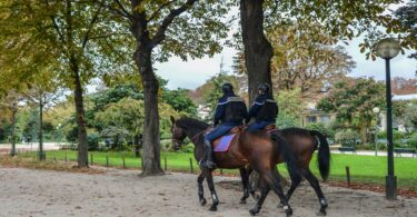 French police horse riders