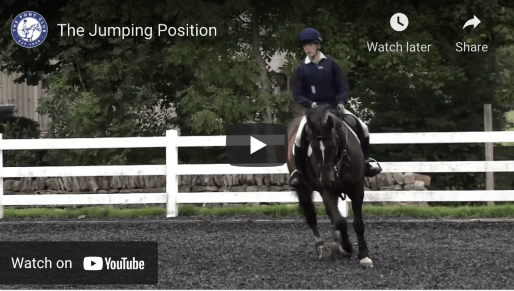 jumping position on a horse