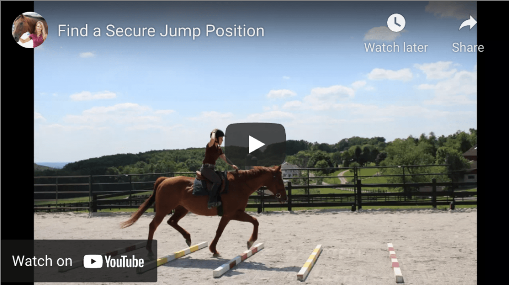 secure horse jumping position