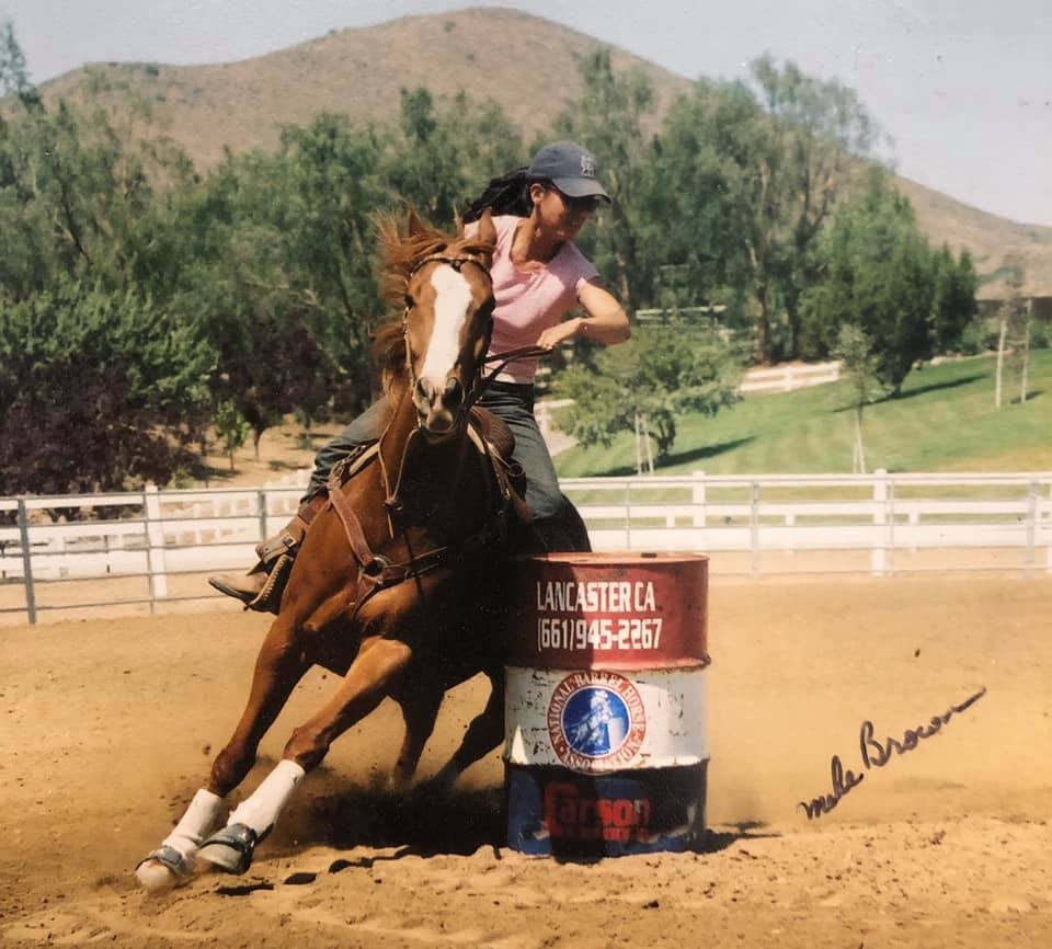 barrel racing red horse