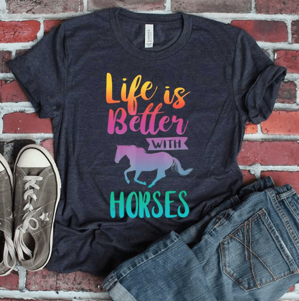 Gift Ideas For A Horse Loving Girl,horse themed tee