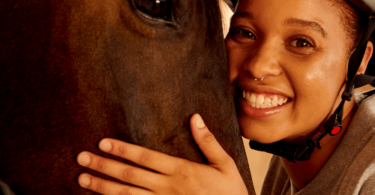 happy girl horse