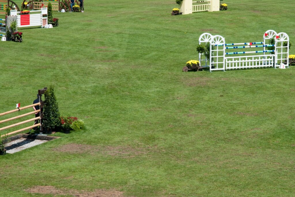 jump course on green grass