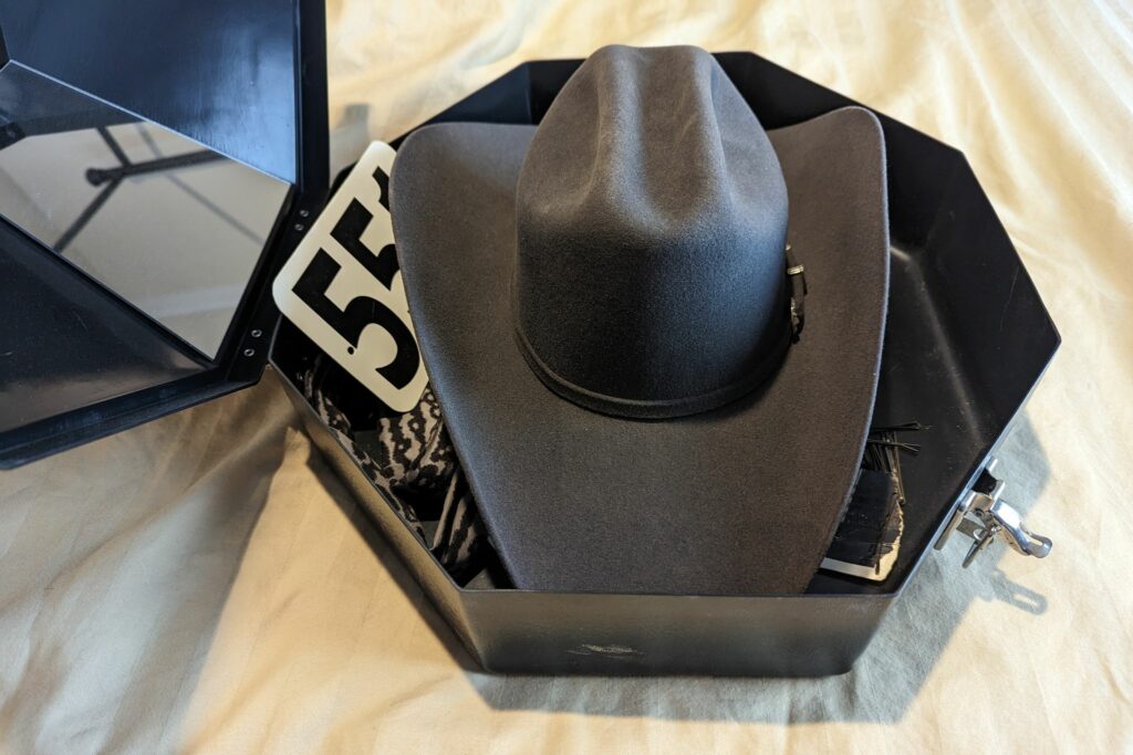 cowboy hat in hat box