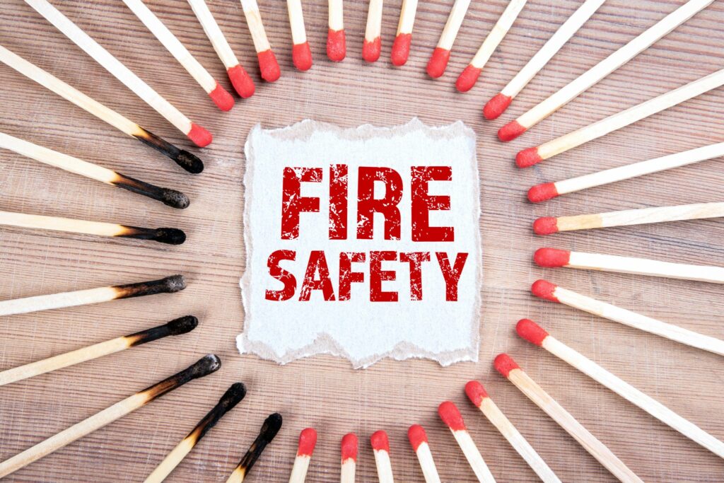 fire safety sign with matches
