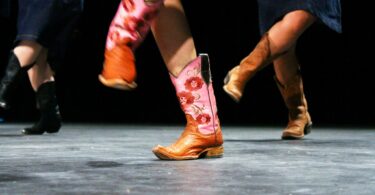 colorful cowboy boots on the dance floor