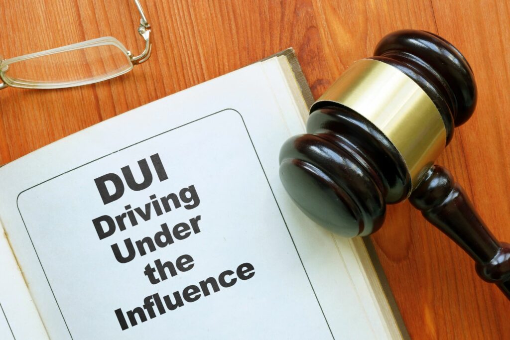 dui paperwork and gavel