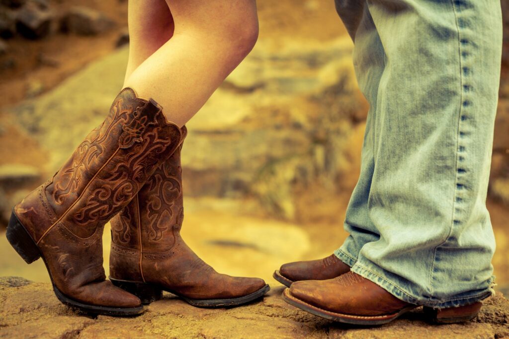 his and hers square toe cowboy boots