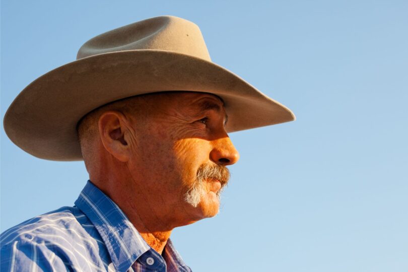 man wearing cowboy hat
