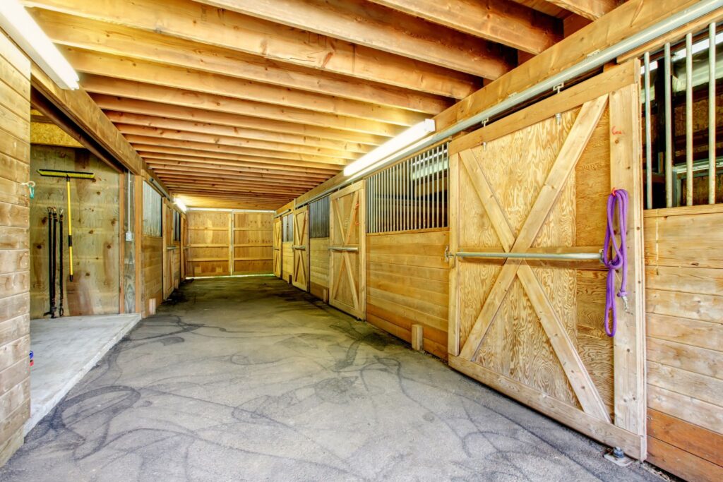 clean horse barn