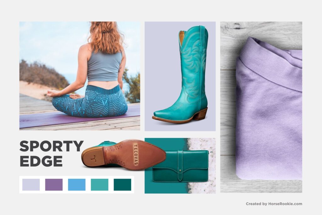 sporty edge look with tecovas cowboy boots