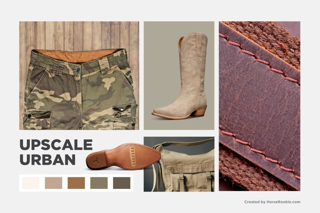 upscale urban cargo pants with tecovas cowboy boots
