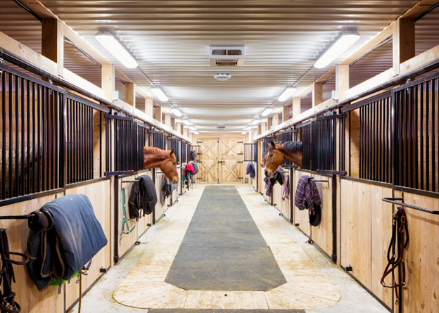 neat and clean barn aisle