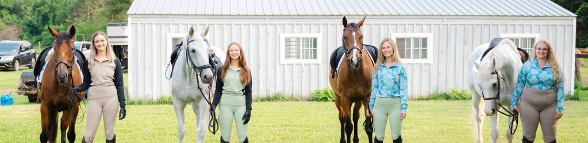 four women and their horses