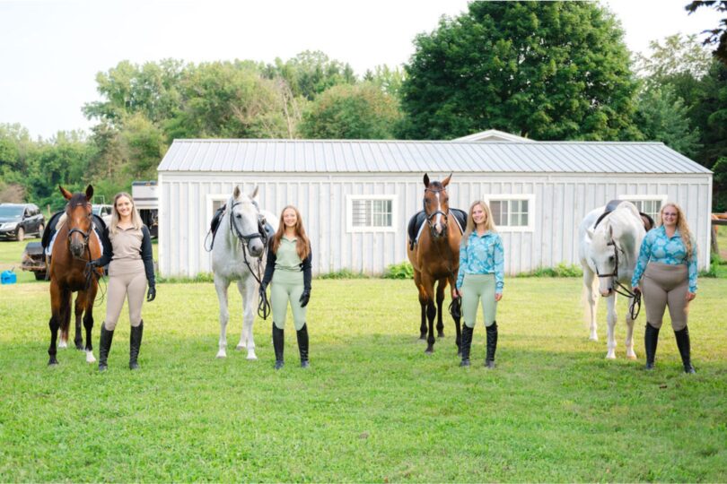 four women and their horses
